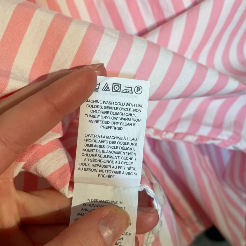 J.Crew Men’s Classic Fit Secret Wash Button Up Shirt Pink Stripe Slim M Stretch - Picture 9 of 9